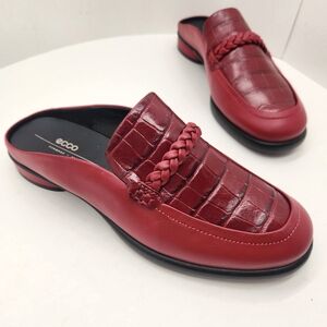 Ecco mules women's 10 red burgundy leather Sculpted LX preppy comfort new $175